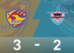 تقرير مباراة الدوري الياباني B: تسديدة كوباياشي الأخيرة في الوقت المحتسب بدل الضائع، حيث نجح سينداي تاناباتا بعشرة لاعبين في التغلب على توسو ساندستون 3-2